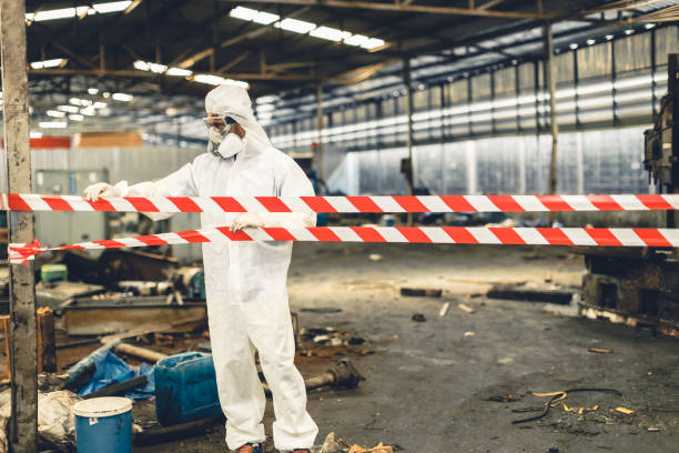Professional Sewage Cleanup technician working in Williamsport, MD